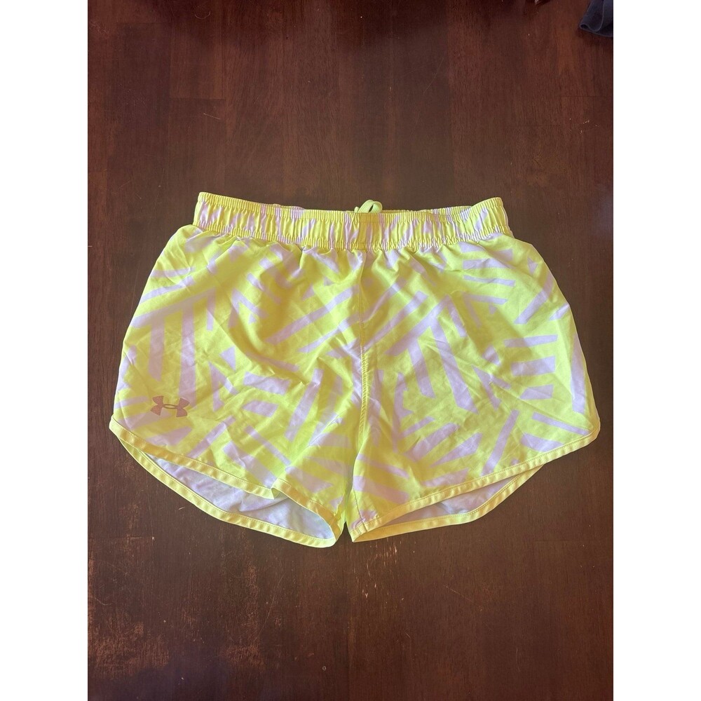 Under Armer shorts womens juniors green white adjustable sports athletic spring